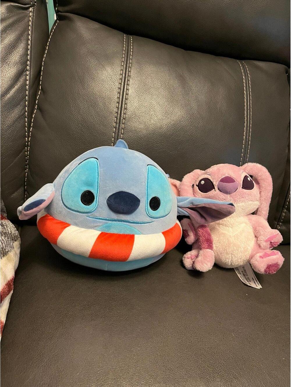 Plushies Stitch and Angel LOT of 2 Stuffed Animals Disney